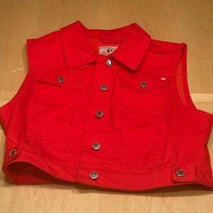 Marilyn Monroe Girls Red Cropped Snap-Front Vest